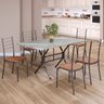 Conjunto Sala de Jantar Mesa Retangular 140x75cm Tampo Granito Topázio 6 Cadeiras Rio - 1