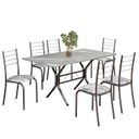 Ver imagem 2 de Conjunto Sala de Jantar Mesa Retangular 140x75cm Tampo Granito Topázio 6 Cadeiras Rio