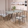Conjunto Sala de Jantar Mesa Retangular 140x75cm Tampo Granito Topázio 6 Cadeiras Rio - 1