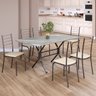 Conjunto Sala de Jantar Mesa Retangular 140x75cm Tampo Granito Topázio 6 Cadeiras Rio - 1