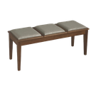 Ver imagem 1 de BANCO EM MADEIRA ASSENTO ESTOFADO EM COURÍSSIMO. COR NATURAL