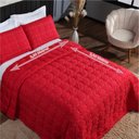 Ver imagem 4 de Cobre Leito 3 Peças Shine Queen 200 Fios Vermelho 2,4 x 2,2m Matelado Bordado e Porta Travesseiros C