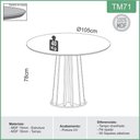 Ver imagem 6 de Conjunto de Jantar Mesa Redonda Mdf + 4 Cadeiras Tela Palha Cor:freijó com Off White Verde e