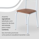 Ver imagem 6 de Conjunto Sala de Jantar Mesa Retangular 140x75cm Tampo Granito Topázio 6 Cadeiras Rio Branco/C. Marrom
