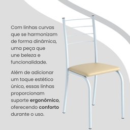 Conjunto Sala de Jantar Mesa Retangular 140x75cm Tampo Granito Topázio 6 Cadeiras Rio - 7