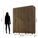 Ver imagem 2 de Guarda Roupa Casal Lite 6 Portas Carvalho Oak - Móveis Leão