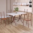 Ver imagem 1 de Conjunto Sala de Jantar Mesa Retangular 100x60cm Tampo Madeira Mdp 4 Cadeiras Rio