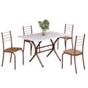 Ver imagem 2 de Conjunto Sala de Jantar Mesa Retangular 100x60cm Tampo Madeira Mdp 4 Cadeiras Rio