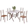 Conjunto Sala de Jantar Mesa Retangular 100x60cm Tampo Madeira Mdp 4 Cadeiras Rio - 2