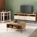 Ver imagem 2 de Rack Mesa de Centro Carrinho Rmc4642 Arly Carvalho Off White