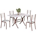 Ver imagem 2 de Conjunto Sala de Jantar Mesa Retangular 100x60cm Tampo Madeira Mdp 4 Cadeiras Rio