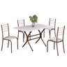 Conjunto Sala de Jantar Mesa Retangular 100x60cm Tampo Madeira Mdp 4 Cadeiras Rio - 2