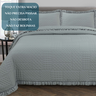Cama Posta King Ellie Colcha Luxo Algodão 300 Fios Bordado:cinza - 5