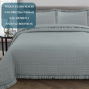 Ver imagem 5 de Cama Posta King Ellie Colcha Luxo Algodão 300 Fios Bordado:cinza