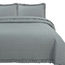 Ver imagem 1 de Cama Posta King Ellie Colcha Luxo Algodão 300 Fios Bordado:cinza