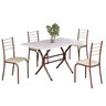 Conjunto Sala de Jantar Mesa Retangular 100x60cm Tampo Madeira Mdp 4 Cadeiras Rio - 2
