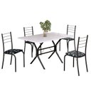 Ver imagem 2 de Conjunto Sala de Jantar Mesa Retangular 100x60cm Tampo Madeira Mdp 4 Cadeiras Rio