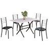 Conjunto Sala de Jantar Mesa Retangular 100x60cm Tampo Madeira Mdp 4 Cadeiras Rio - 2