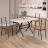 Conjunto Sala de Jantar Mesa Retangular 100x60cm Tampo Madeira Mdp 4 Cadeiras Rio - 1