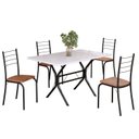 Ver imagem 2 de Conjunto Sala de Jantar Mesa Retangular 100x60cm Tampo Madeira Mdp 4 Cadeiras Rio