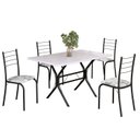 Ver imagem 2 de Conjunto Sala de Jantar Mesa Retangular 100x60cm Tampo Madeira Mdp 4 Cadeiras Rio