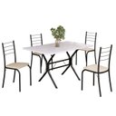 Ver imagem 2 de Conjunto Sala de Jantar Mesa Retangular 100x60cm Tampo Madeira Mdp 4 Cadeiras Rio