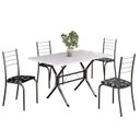 Ver imagem 2 de Conjunto Sala de Jantar Mesa Retangular 100x60cm Tampo Madeira Mdp 4 Cadeiras Rio