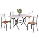 Ver imagem 2 de Conjunto Sala de Jantar Mesa Retangular 100x60cm Tampo Madeira Mdp 4 Cadeiras Rio