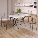 Ver imagem 1 de Conjunto Sala de Jantar Mesa Retangular 100x60cm Tampo Madeira Mdp 4 Cadeiras Rio