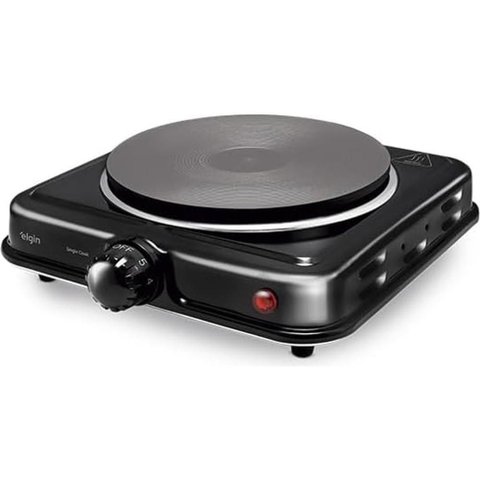 Fogão Elétrico de Mesa 1 Prato 1000w Fg01 Single Cook Preto Elgin 110v