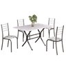 Conjunto Sala de Jantar Mesa Retangular 100x60cm Tampo Madeira Mdp 4 Cadeiras Rio - 2