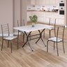 Conjunto Sala de Jantar Mesa Retangular 100x60cm Tampo Madeira Mdp 4 Cadeiras Rio - 1