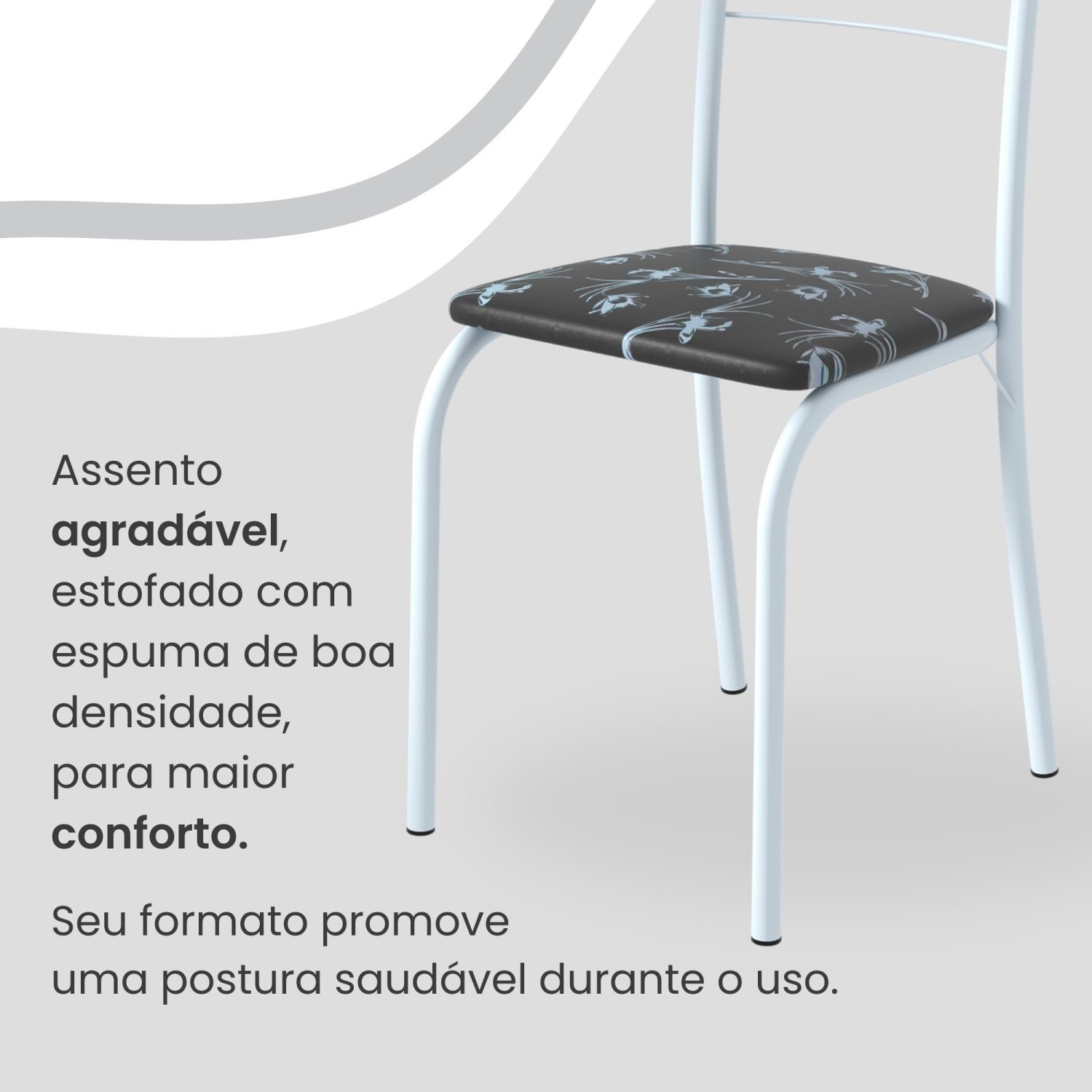 Conjunto Sala de Jantar Mesa Retangular 100x60cm Tampo Madeira Mdp 4 Cadeiras Rio - 6