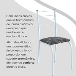 Conjunto Sala de Jantar Mesa Retangular 100x60cm Tampo Madeira Mdp 4 Cadeiras Rio - 7 Conjunto Sala de Jantar Mesa Retangular 100x60cm Tampo Madeira Mdp 4 Cadeiras Rio - 7