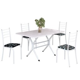Conjunto Sala de Jantar Mesa Retangular 100x60cm Tampo Madeira Mdp 4 Cadeiras Rio - 2 Conjunto Sala de Jantar Mesa Retangular 100x60cm Tampo Madeira Mdp 4 Cadeiras Rio - 2