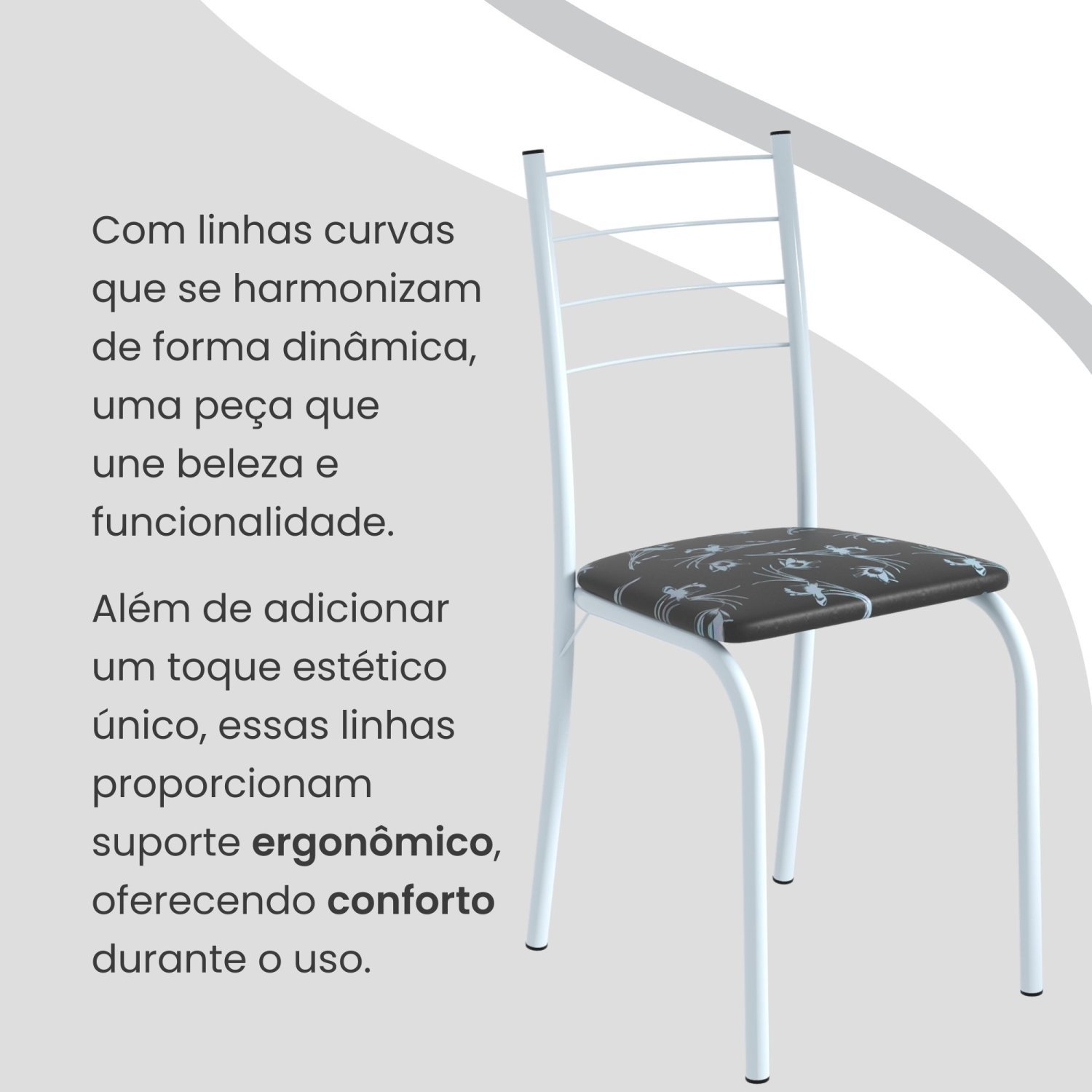 Conjunto Sala de Jantar Mesa Retangular 100x60cm Tampo Madeira Mdp 4 Cadeiras Rio - 7