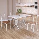 Ver imagem 1 de Conjunto Sala de Jantar Mesa Retangular 100x60cm Tampo Madeira Mdp 4 Cadeiras Rio