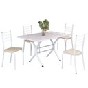 Ver imagem 2 de Conjunto Sala de Jantar Mesa Retangular 100x60cm Tampo Madeira Mdp 4 Cadeiras Rio