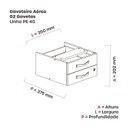 Ver imagem 4 de Gaveteiro Aéreo para Escritório 2 Gavetas Pe40