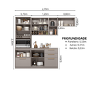 Ver imagem 4 de Cozinha Modulada 4 Peças 8 Portas 4 Gavetas Nicho p/Forno MDF Rodapé em PVC Essence Itatiaia Cinza/Fendi/Gris