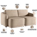 Ver imagem 5 de Sofá Cama para Sala de Estar 2 Lugares 216cm Montserrat K01 Veludo Bege - Lyam Decor