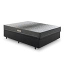 Ver imagem 1 de Cama Baú Casal 138x188 Courino Linho Preto com Dual Firm Espuma Ecoflex