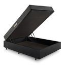 Ver imagem 3 de Cama Baú Casal 138x188 Courino Linho Preto com Dual Firm Espuma Ecoflex