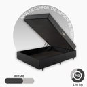 Ver imagem 6 de Cama Baú Casal 138x188 Courino Linho Preto com Dual Firm Espuma Ecoflex