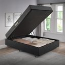 Ver imagem 4 de Cama Baú Casal 138x188 Courino Linho Preto com Dual Firm Espuma Ecoflex