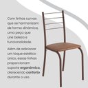 Ver imagem 7 de Conjunto Sala de Jantar Mesa Retangular 140x75cm Tampo Madeira MDP 6 Cadeiras Rio Marrom/C.