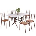 Ver imagem 2 de Conjunto Sala de Jantar Mesa Retangular 140x75cm Tampo Madeira Mdp 6 Cadeiras Rio