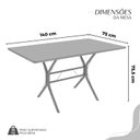 Ver imagem 3 de Conjunto Sala de Jantar Mesa Retangular 140x75cm Tampo Madeira MDP 6 Cadeiras Rio Marrom/C.