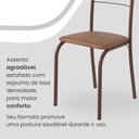 Ver imagem 6 de Conjunto Sala de Jantar Mesa Retangular 140x75cm Tampo Madeira MDP 6 Cadeiras Rio Marrom/C.