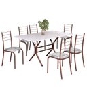 Ver imagem 2 de Conjunto Sala de Jantar Mesa Retangular 140x75cm Tampo Madeira Mdp 6 Cadeiras Rio